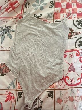 Abercrombie & Fitch Light Gray Ribbed Tank Bodysuit